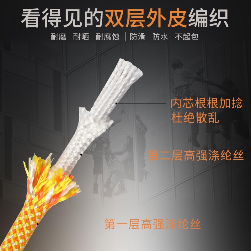户外安装空调安全绳耐磨高空作业吊绳外墙清洗绳子蜘蛛人专用大绳