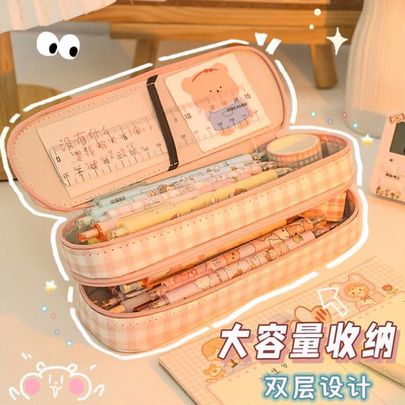 简约日系笔盒2024新款大容量铅笔盒女小学生初中生高中2022文具盒