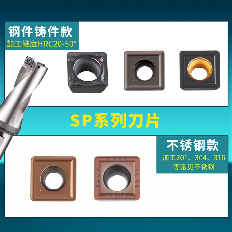U型钻刀杆强力钻U型回转钻头Wc刀片平底深孔外底车床数控喷水快速