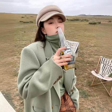 2024秋冬新款双面羊绒大衣女中长款韩版气质高级感加长羊毛呢外套