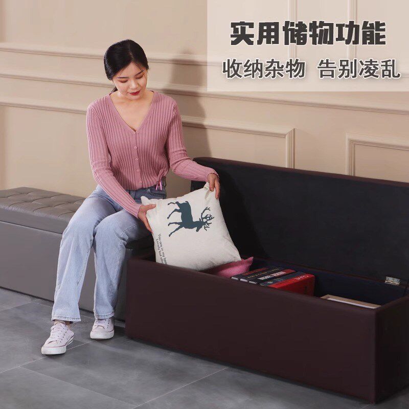 网红理发店沙发等候椅发廊美发美甲店休息区轻奢皮革软海绵长条凳