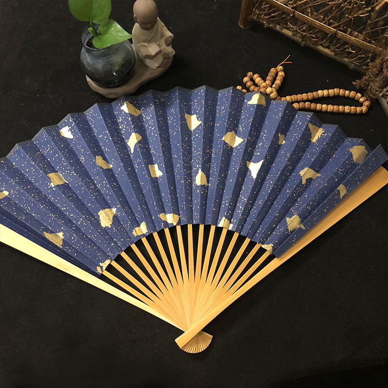 苏工暗钉玉竹折扇文玩扇子7寸8寸9寸10寸空白扇面蓝黑洒金扇面