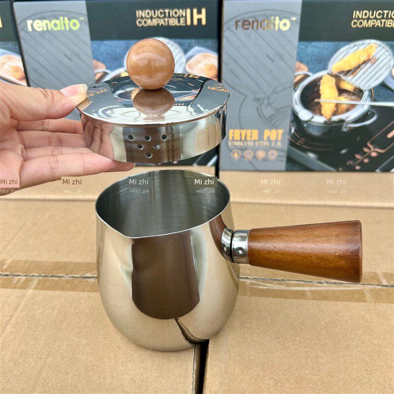 304不锈钢侧把茶壶围炉煮茶烤奶壶罐 户外煮奶茶罐家用煮茶器套装