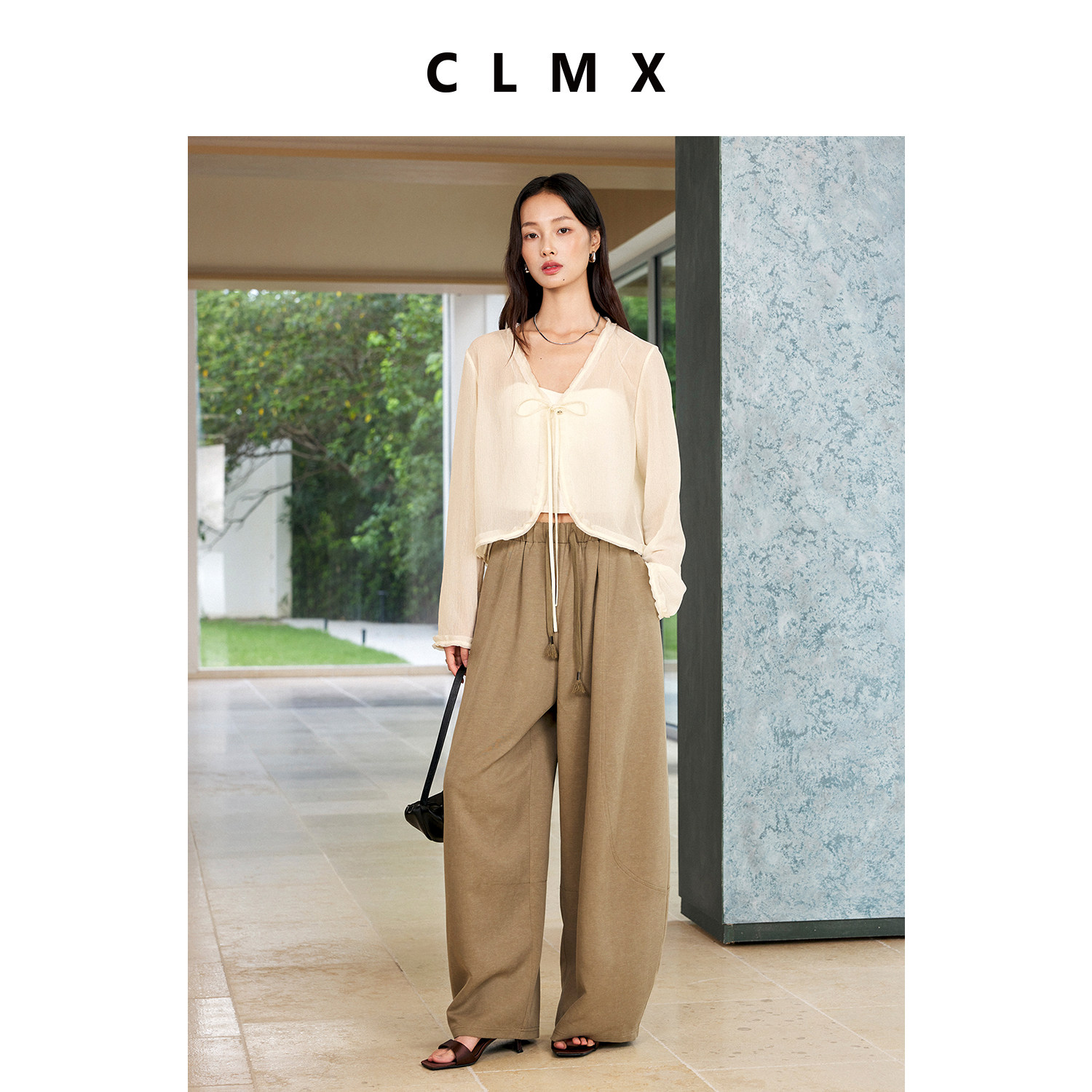 CLMX复古醋纤轻薄短款花边外套