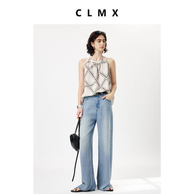 莱赛尔亚麻混纺面料无袖上衣女