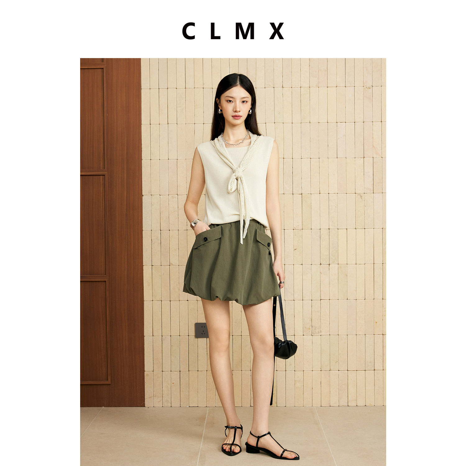CLMX夏季轻薄无袖针织背心女