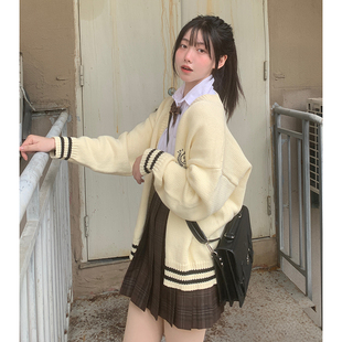 外套长 东京岁时记jk毛j衣女秋冬慵懒风小个子学院风上衣针织开衫