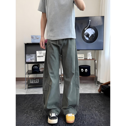 军绿色美式弯刀休闲裤男女款夏季