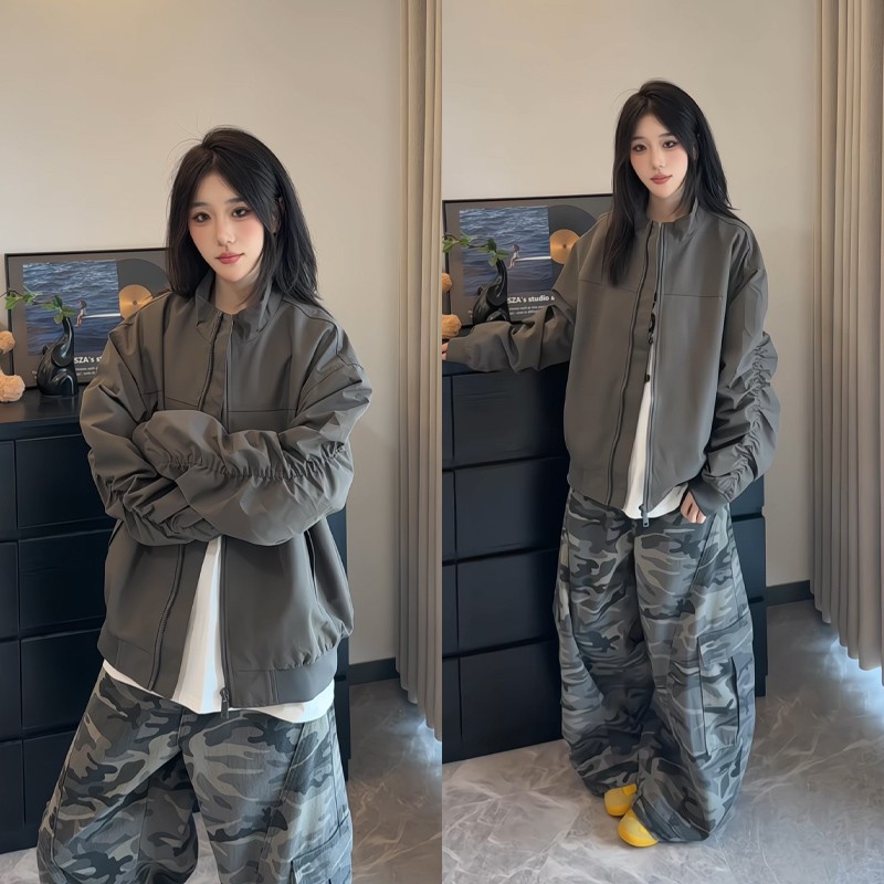 三防立领软壳冲锋衣外套男女秋季教练飞行夹克短款美式机车棒球服