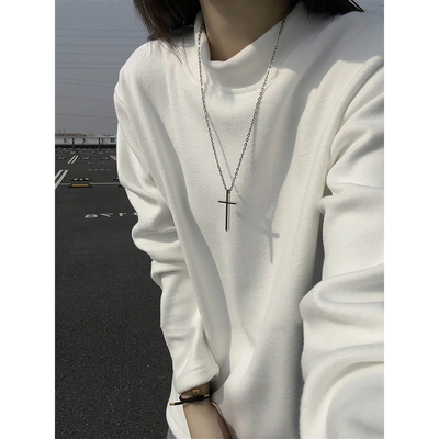 德绒打底衫男保暖内搭半高领卫衣