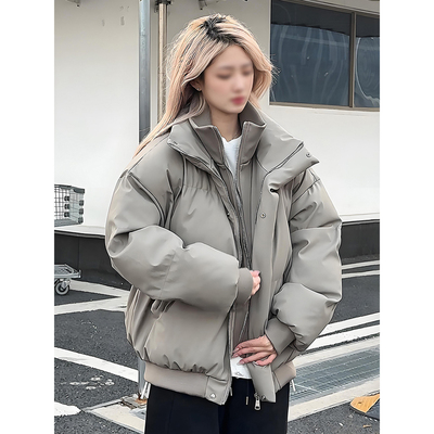 PU皮羽绒棉服男冬季加厚美式棉衣