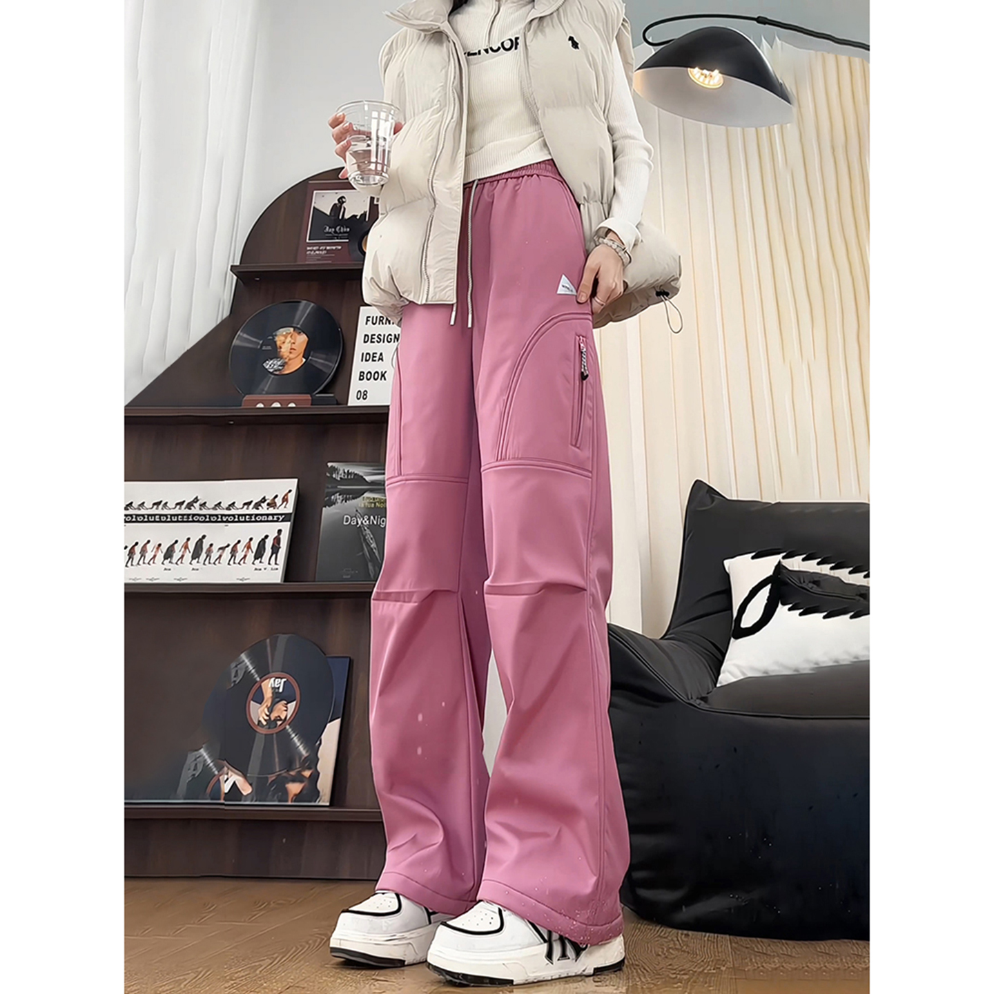 三防加绒软壳冲锋裤防水滑雪裤子