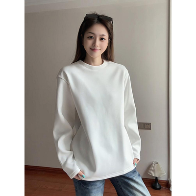 德绒打底衫男女保暖内搭圆领卫衣