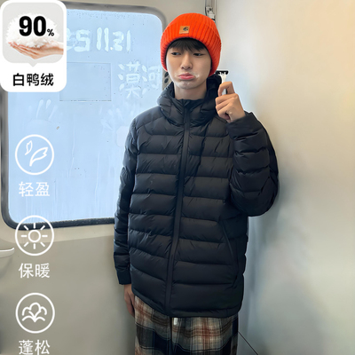 连帽排骨羽绒服男款保暖内胆棉服