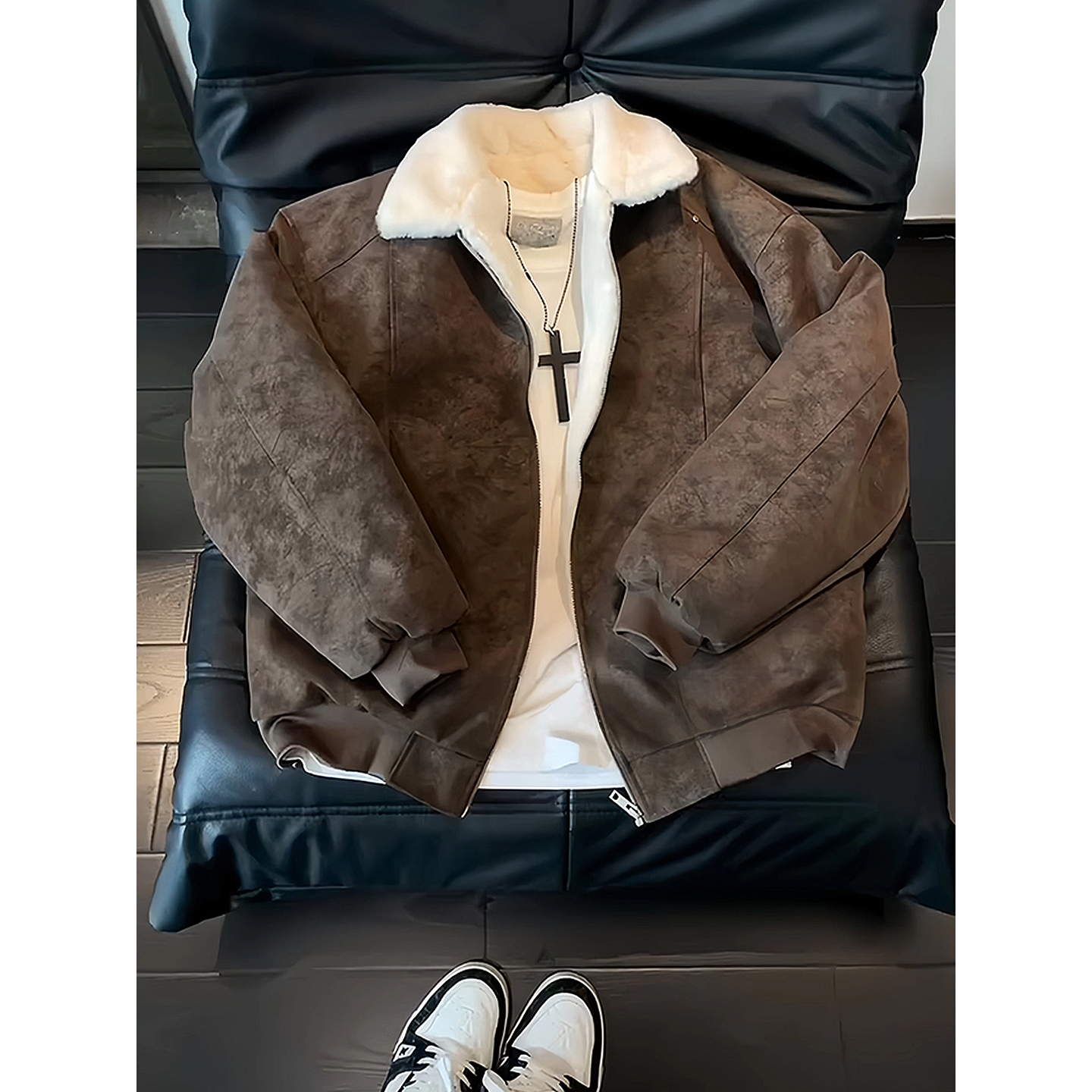 羊羔绒棉服男士加绒加厚保暖棉衣