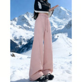 子加绒防风滑雪裤 东北加厚羊羔绒棉裤 男女秋冬抗寒零下40度粉色裤