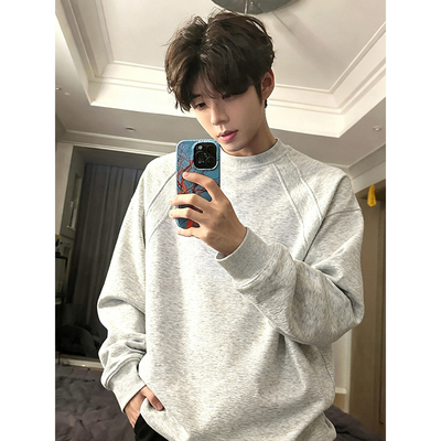 短宽boxy卫衣男解构拼接长袖t恤