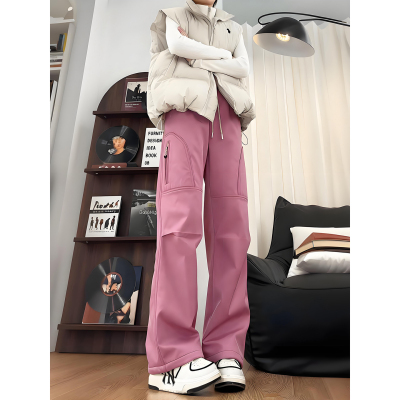 加绒冲锋裤男女秋冬美式工装裤子