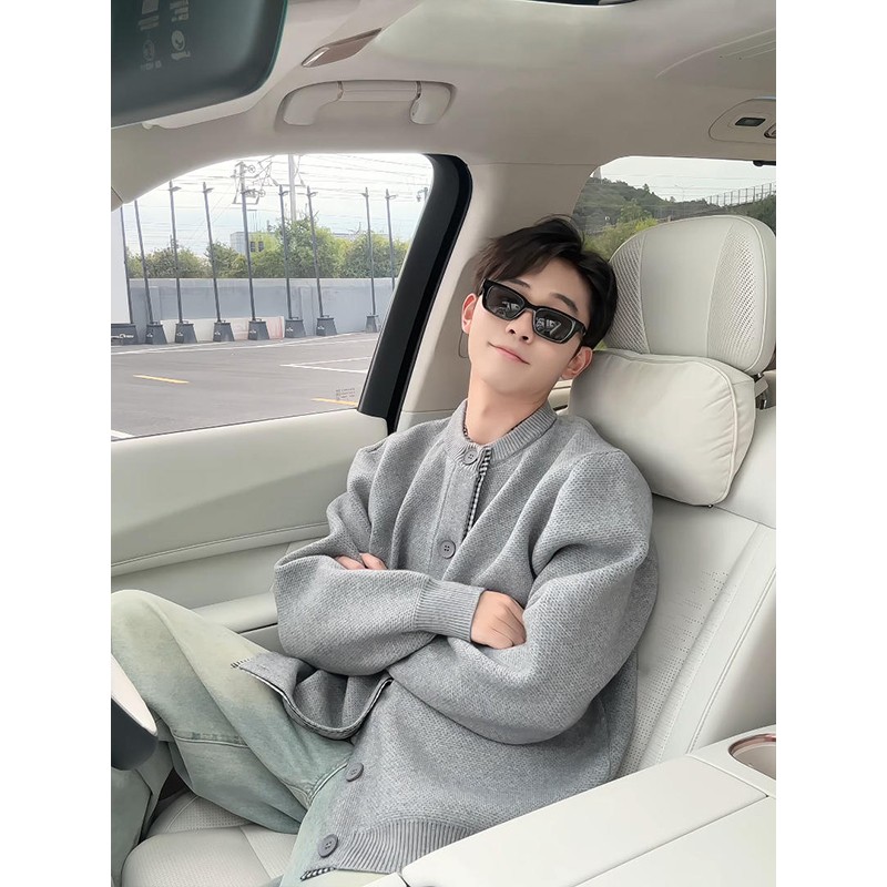假两件衬衫毛衣早秋针织开衫外套