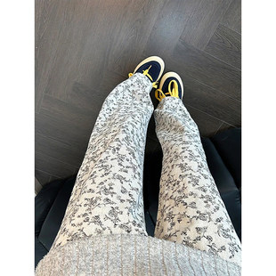 小香风满印提花牛仔裤男款秋冬美式高街设计感裤子窄版直筒微喇裤