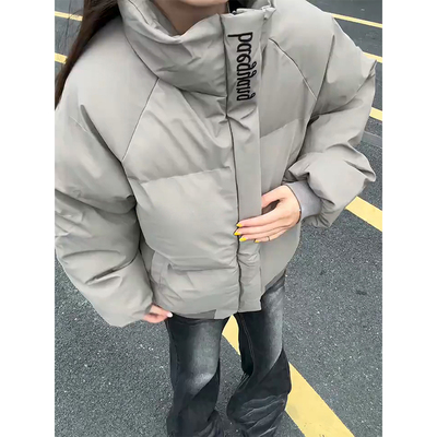 美式加厚pu皮羽绒棉服男冬季三防夹棉棉衣外套保暖情侣刺绣面包服