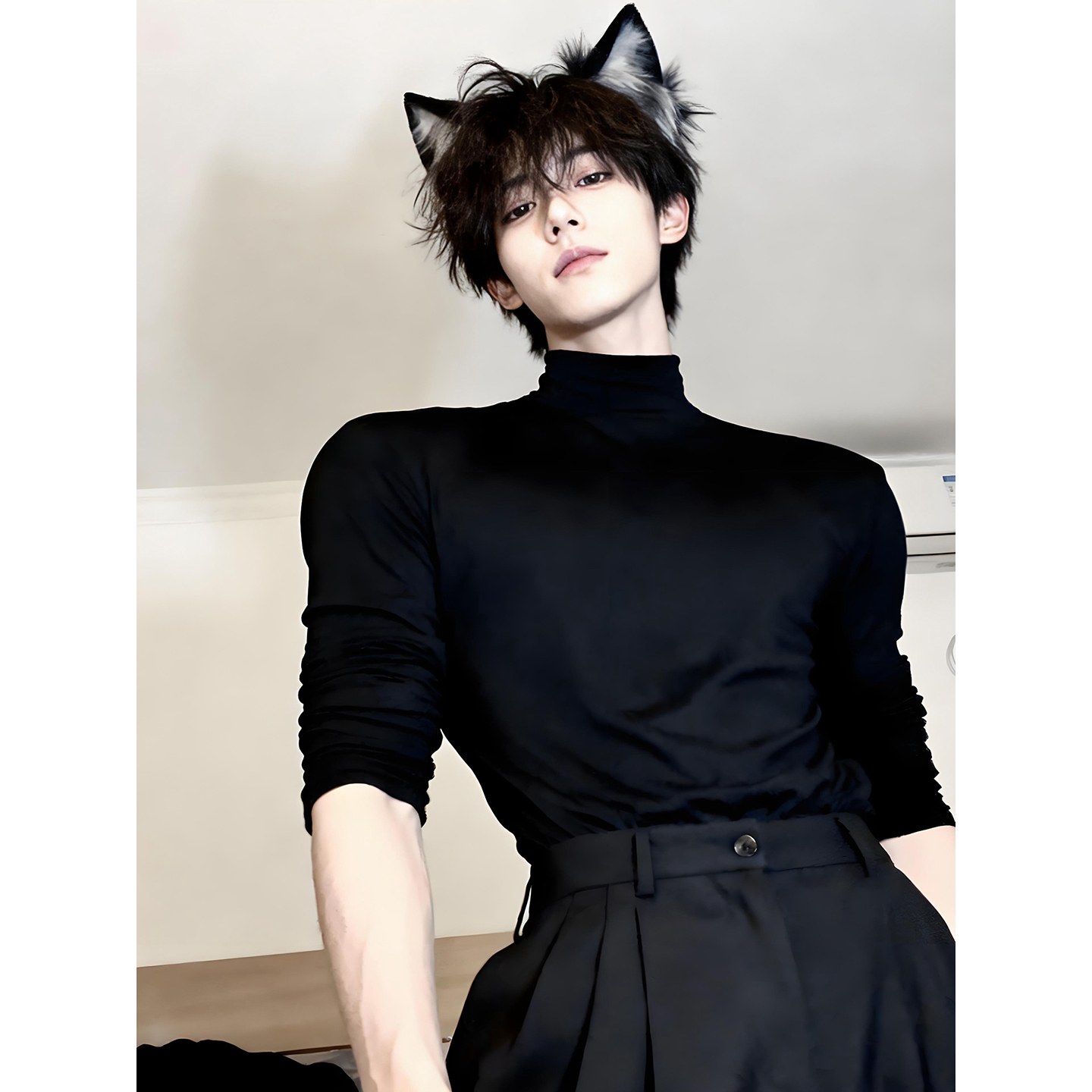 德绒打底衫男生加绒修身长袖t恤