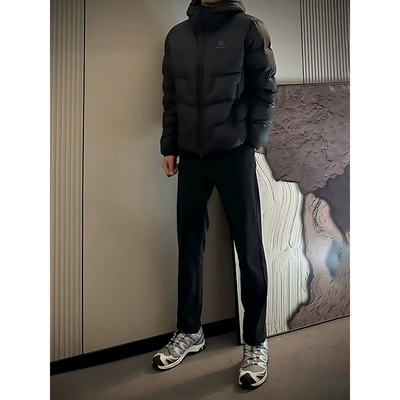 加绒冲锋裤男款秋冬微喇工装裤子