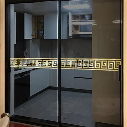 玻璃门防撞贴纸家用腰条腰线贴厨房门贴移动门装饰饭店餐厅大门贴