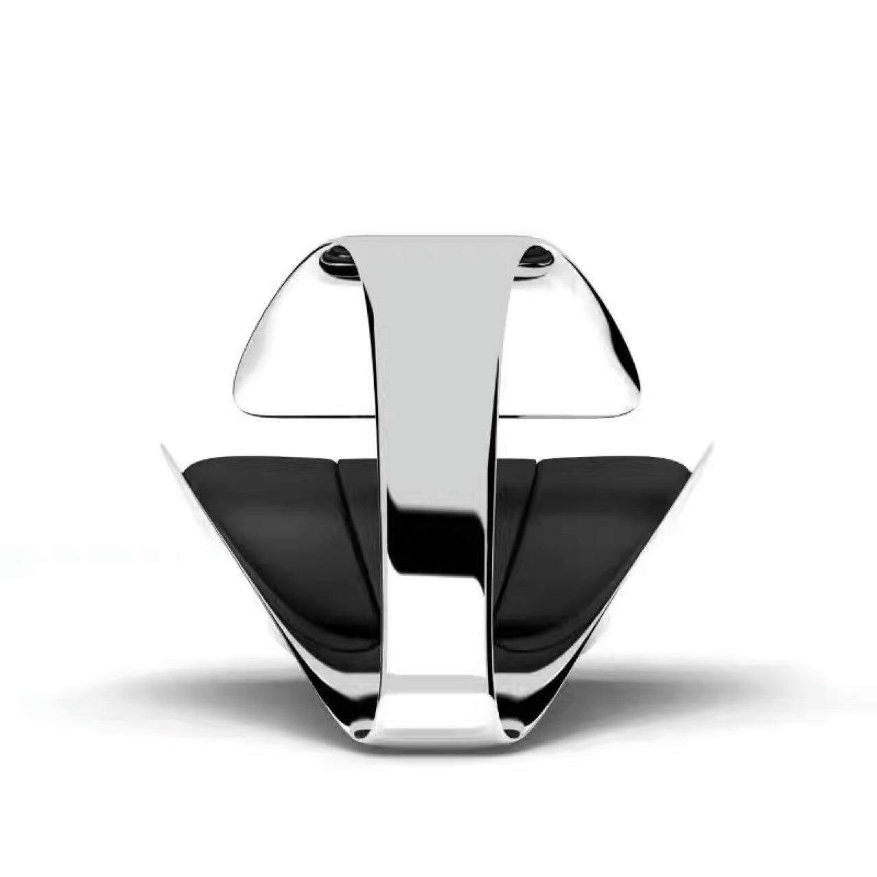 银色玻璃钢树脂椅子真皮坐垫舒适时尚美式轻奢网红沙发单人椅