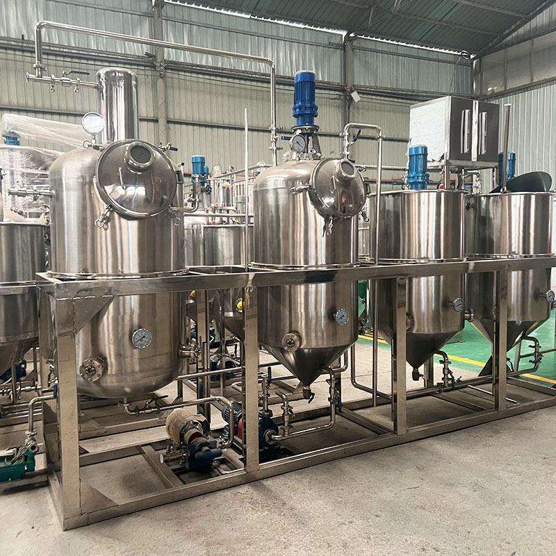 全自动橄榄油鳄梨油精炼设备萝卜籽油提炼设备小型油脂精炼机组