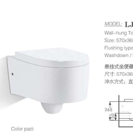 供应挂式挂墙座便器 UF盖挂便013