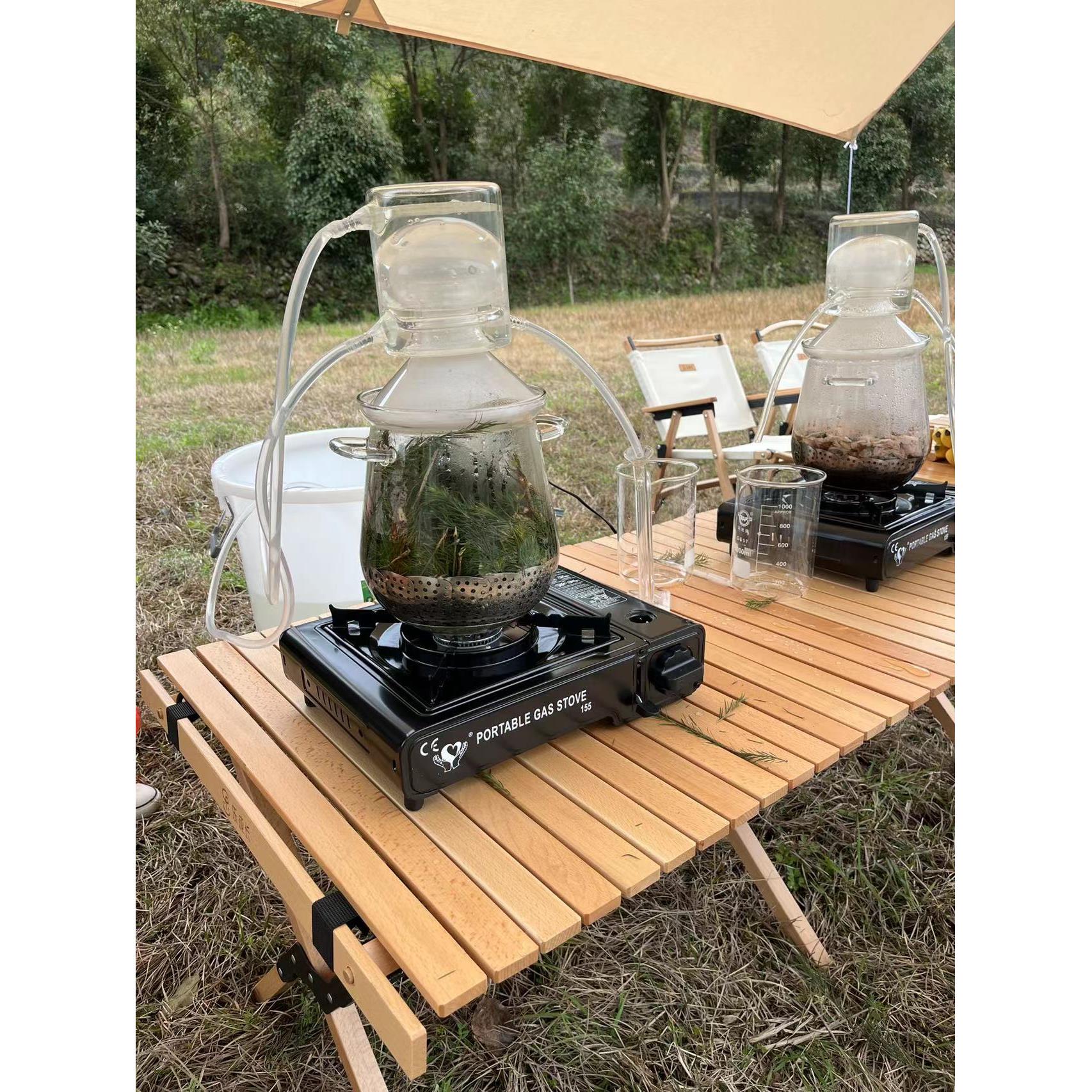 纯玻璃蒸馏器海外版110伏电压纯露机电磁炉玻璃家用中药酒精