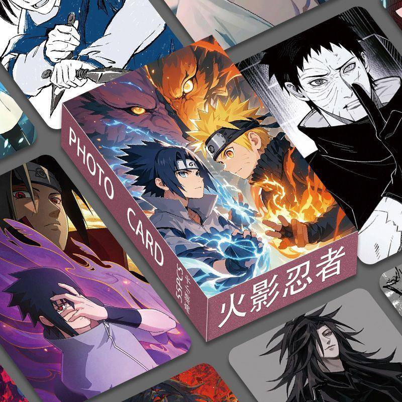 新款火影忍者小卡55张盒装三寸不重复精美旋涡鸣人佐助小樱周边LO