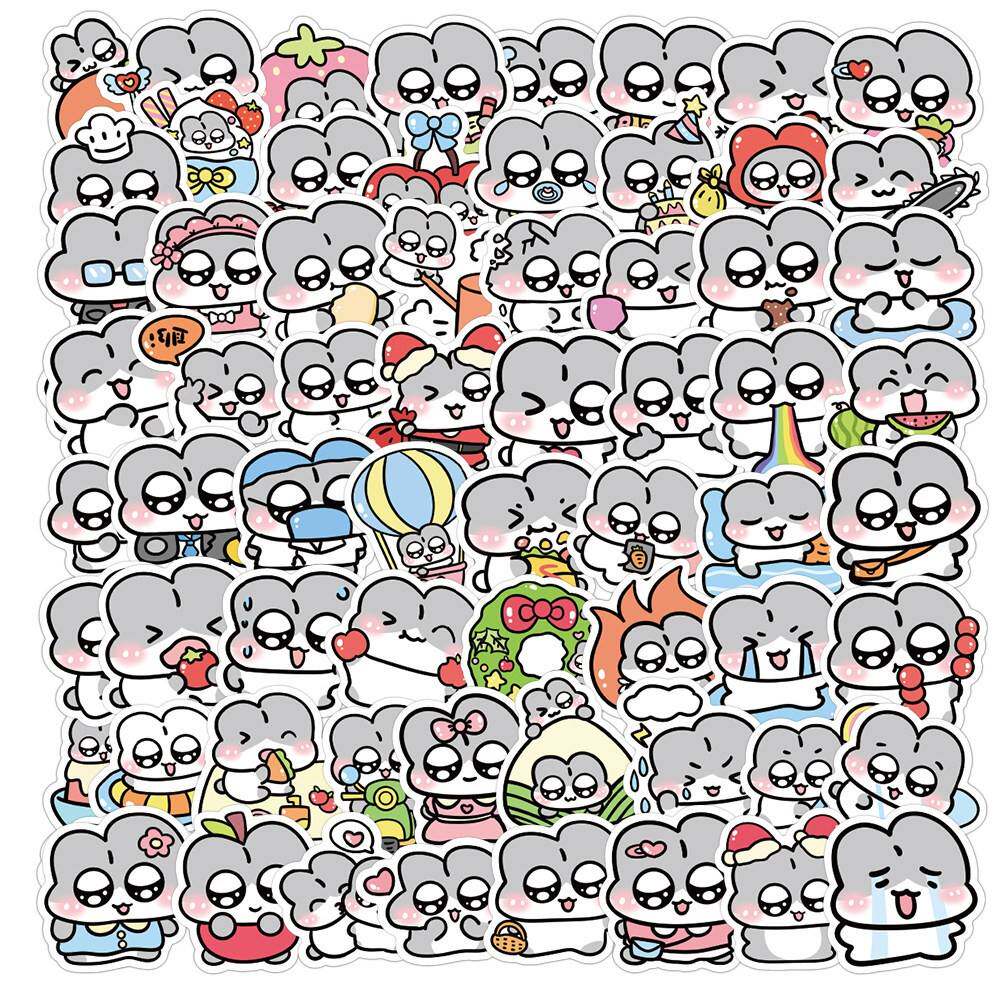 204张卡通Nobi诺比小兔子贴纸可爱动物装饰行李箱手机防水贴画diy