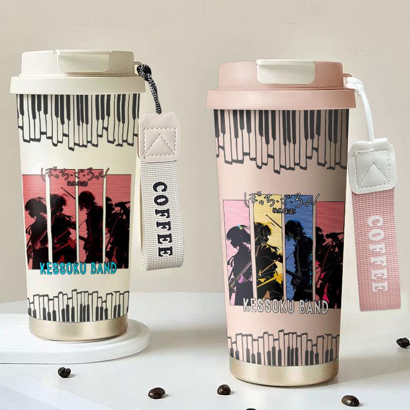 孤独摇滚动漫潮酷咖啡杯保温杯吸管便携高颜值新款316不锈钢杯子