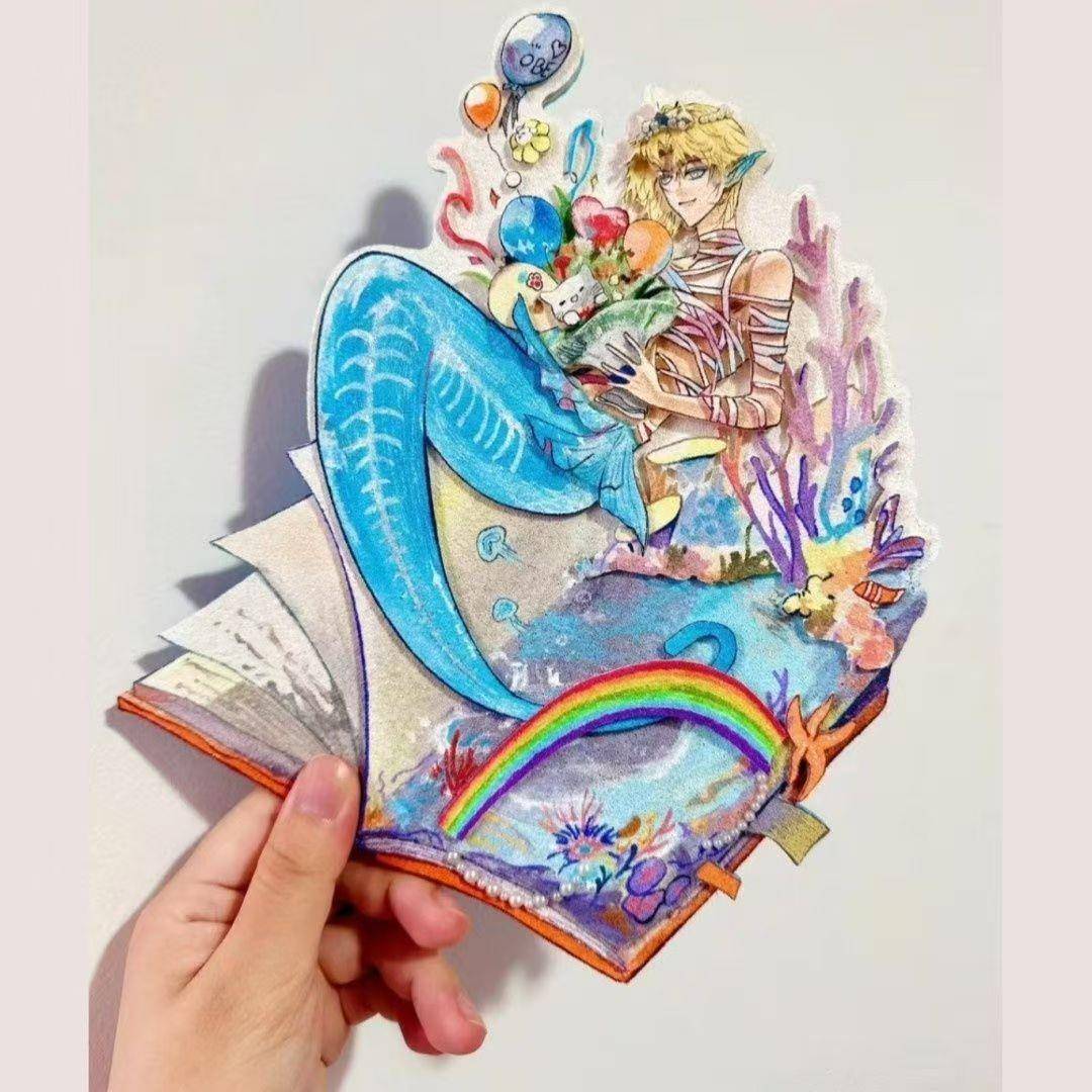 新款小红书同款人鱼陷落兰波小挂件不织布手工制品装饰钥匙扣包包