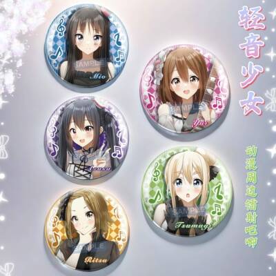 轻音少女动漫周边镭射吧唧平泽唯秋山澪田井中律中野梓谷子礼物