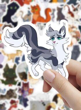 60张warriors cats猫咪贴纸儿童卡通diy笔记本手机行李箱防水贴画