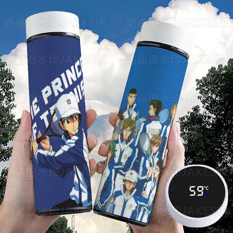 网球王子动漫智能学生保温杯高颜值测温显温水304不锈钢杯子