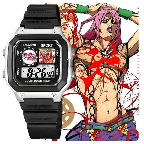 新款JOJO的奇妙冒险学生手表儿童初中生电子表闹钟计时腕表ins高
