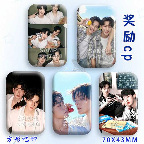 奖励狼兔CP周边吧唧明星爱豆镭射长方形粉丝应援痛包胸针谷子
