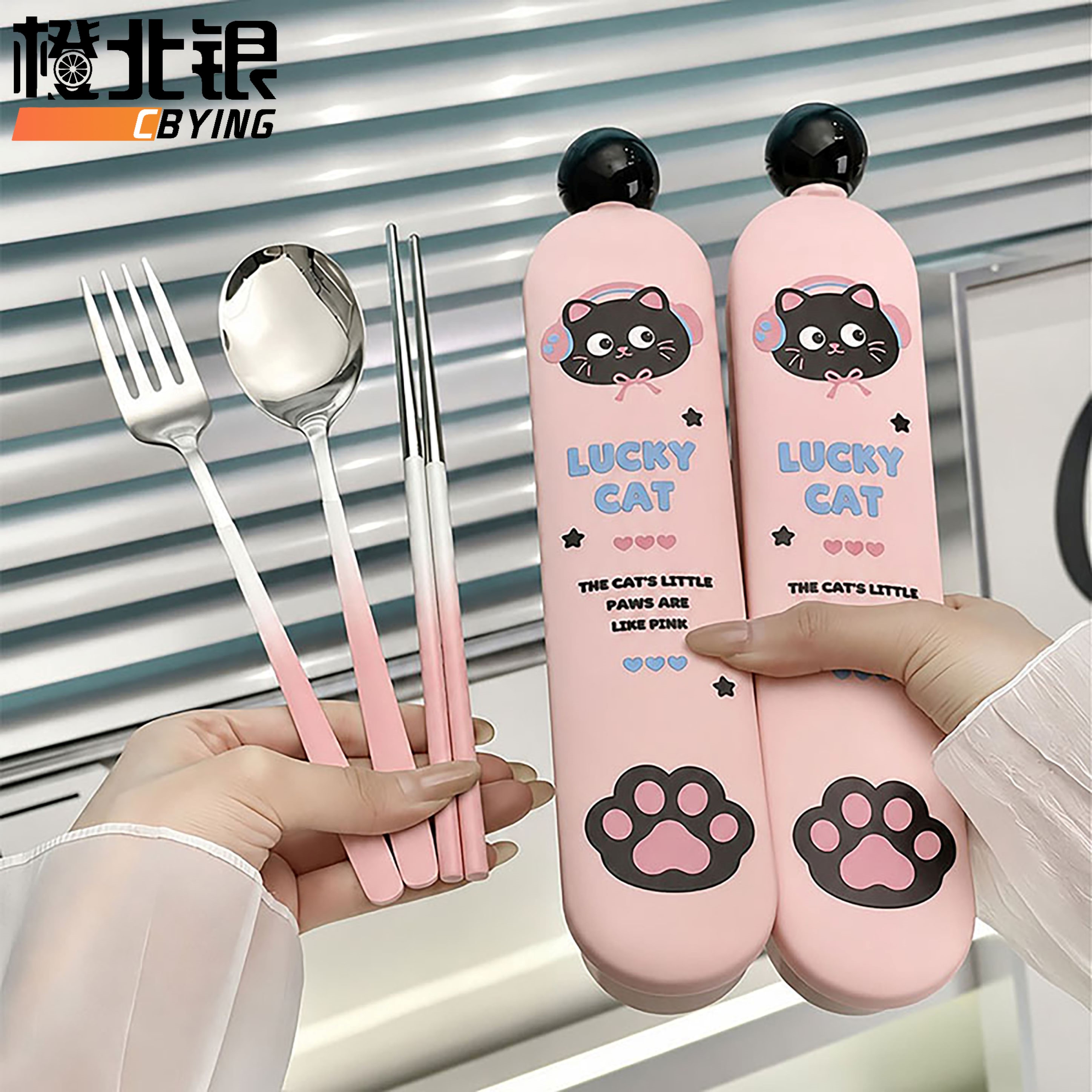食品级304不锈钢便携餐具筷勺叉