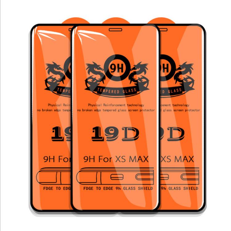 适用红米8A 19D大弧度二强钢化膜红米note8pro全屏丝印钢化膜