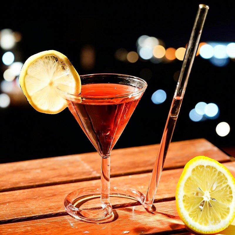 螺旋吸血鬼鸡尾酒杯  带吸管马天尼杯  创意玻璃调酒杯子酒吧专用