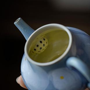 单壶手工功夫茶壶 茶室粉引手绘星辰大海茶壶家用泡茶壶带过滤日式
