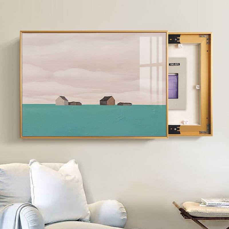 电表箱装饰画遮挡箱创意小众文艺风景壁画配电箱总开关闸盒挂画