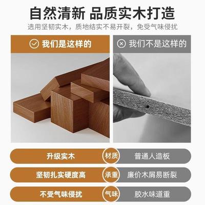 全实木书架胡桃木色格子柜置物架落地客厅矮柜子储物一体靠墙书柜