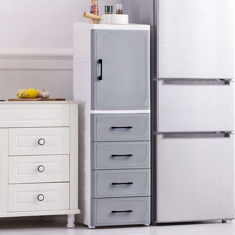 25/35CM夹缝收纳柜塑料床头柜开门抽屉式卫生间储物柜多层整理柜