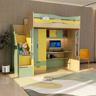 公寓床上床下桌全板式 步梯单人宿舍酒店宾馆公寓员工人家用上下床