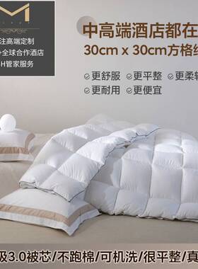 全棉白色宾馆酒店民宿被子纯棉冬被芯整张可机洗羽丝棉四季被